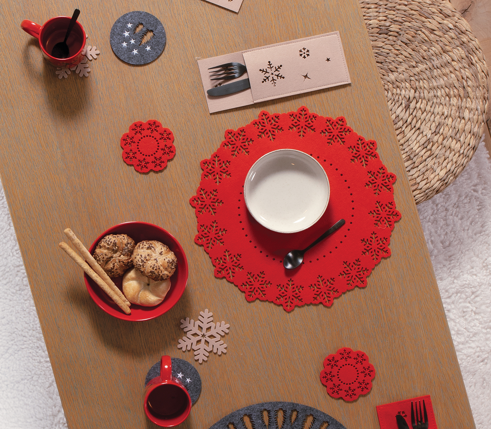 ΧΡΙΣΤΟΥΓΕΝΝΙΑΤΙΚΟ ΣΟΥΠΛΑ SNOW FELT 2 TMX RED NEF-NEF HOMEWARE