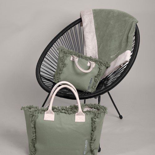 Τσάντα Ώμου Feel & Touch Caribbean Khaki/Ammos 40x35x20cm