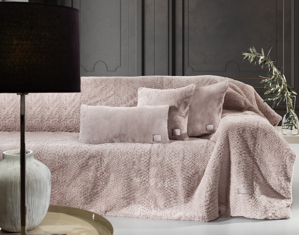 Ριχτάρι Guy Laroche Διθέσιου + Μαξιλαροθήκη Crusty Old Pink 170Χ250