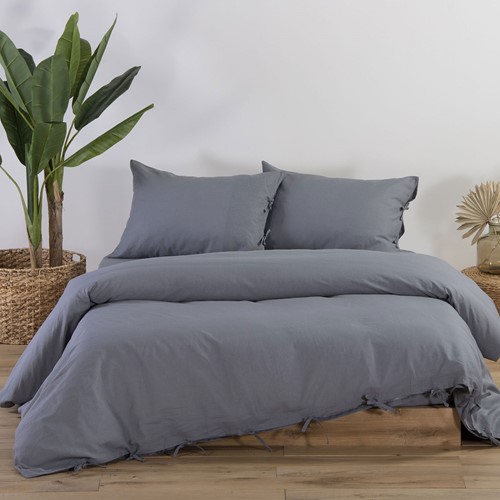 Παπλωματοθήκη King Size Nef-Nef Λινή Cotton-Linen 260Χ240 Grey