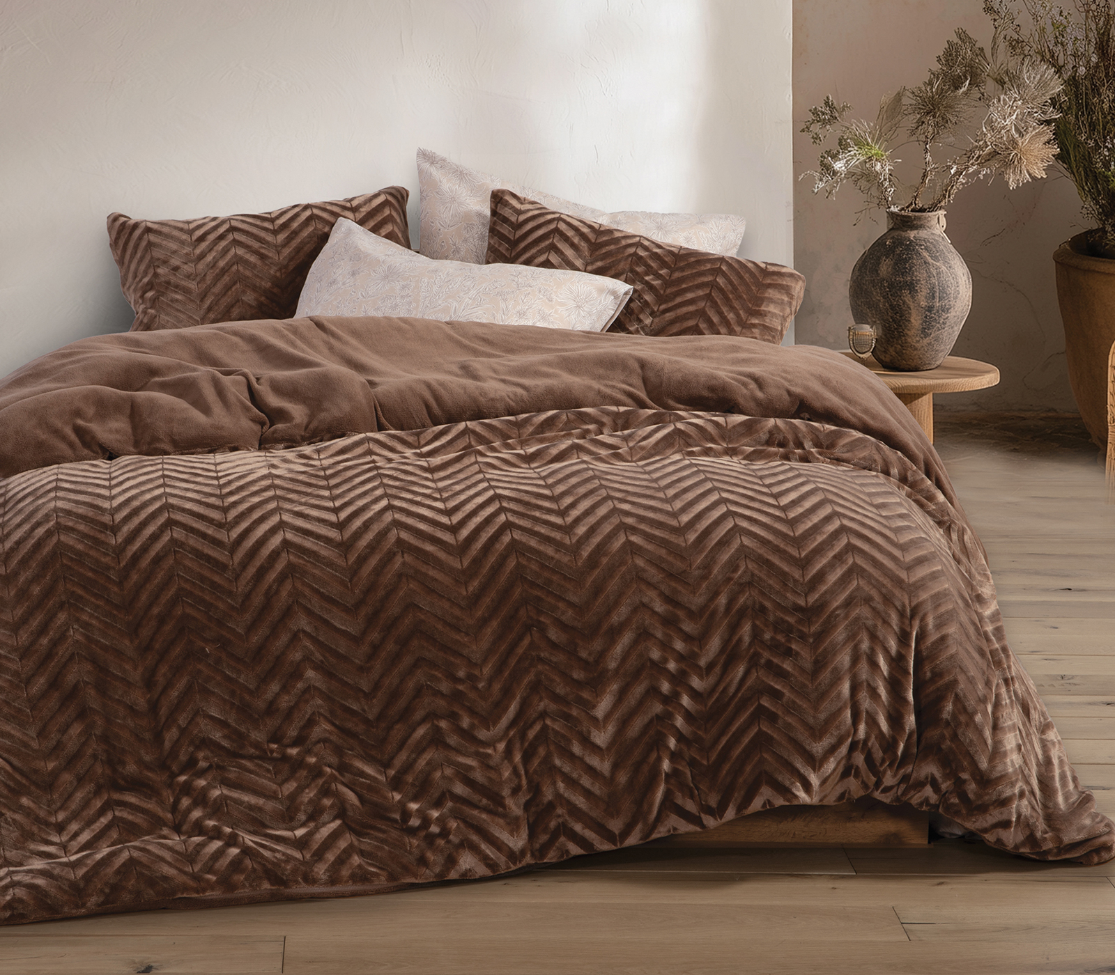 Παπλωματοθήκη Μονή Nef-Nef Homeware (Σετ) Carmen 160x220 Mocca