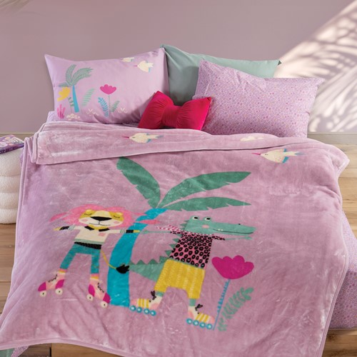 Παιδική Κουβέρτα Nef-Nef Homeware Rollers Friends 160x220 Mauve