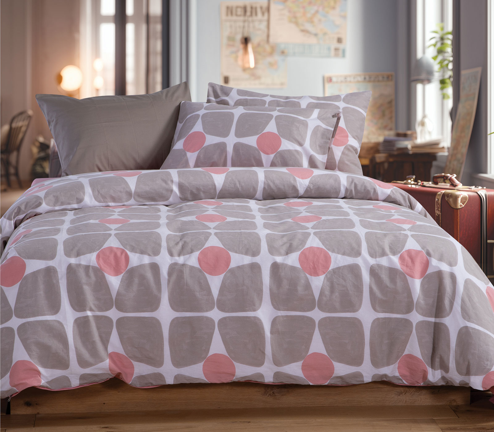 Σεντόνια Υπέρδιπλα Nef-Nef Homeware (Σετ) Casual Coreo 220x240 Beige