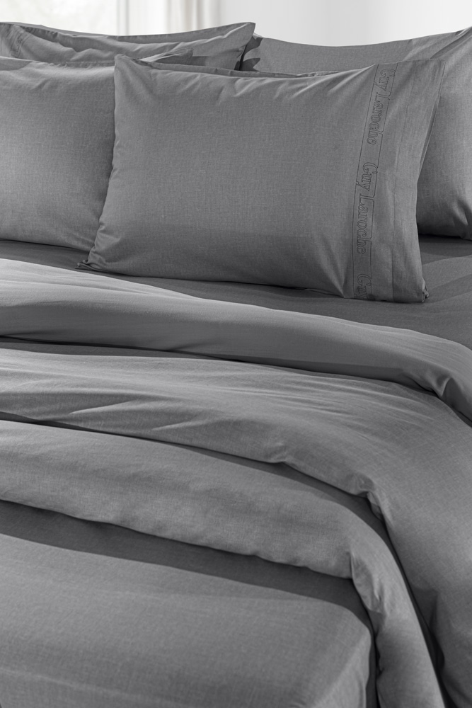 Σεντόνι Yπέρδιπλο Μεμονωμένο Guy Laroche Color Plus Anthracite 240X270