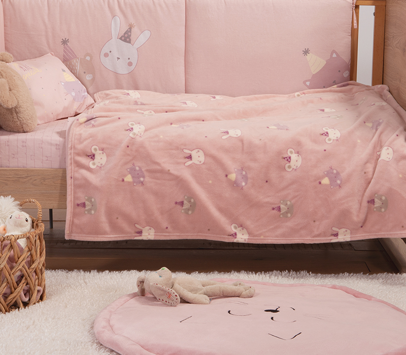 Βρεφική Κουβέρτα Κούνιας Nef-Nef Homeware Fleece Special Party 110x150 Pink