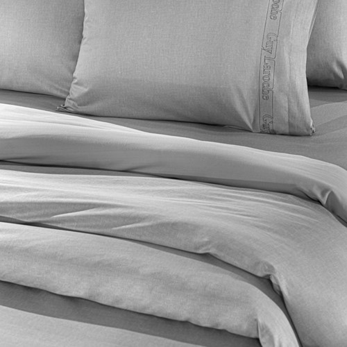 Σεντόνι Ημίδιπλο Μεμονωμένο Guy Laroche Color Plus Silver 120X200+32 Με Λάστιχο