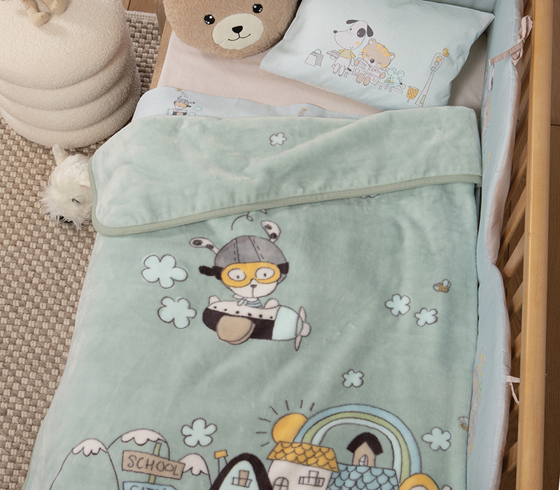 Βρεφική Κουβέρτα κούνιας Nef-Nef Homeware In the City 100x140 Pistachio 
