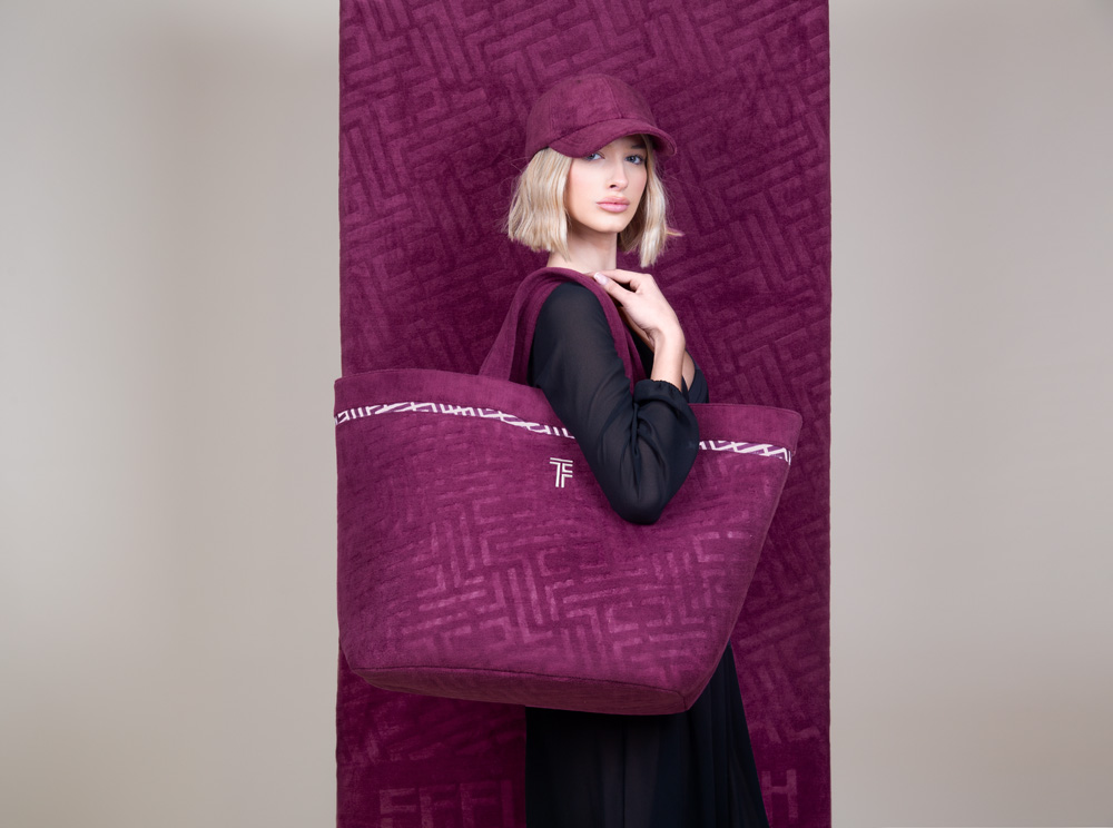 Τσάντα Παραλίας Feel & Touch Icon Aubergine 40X68X40