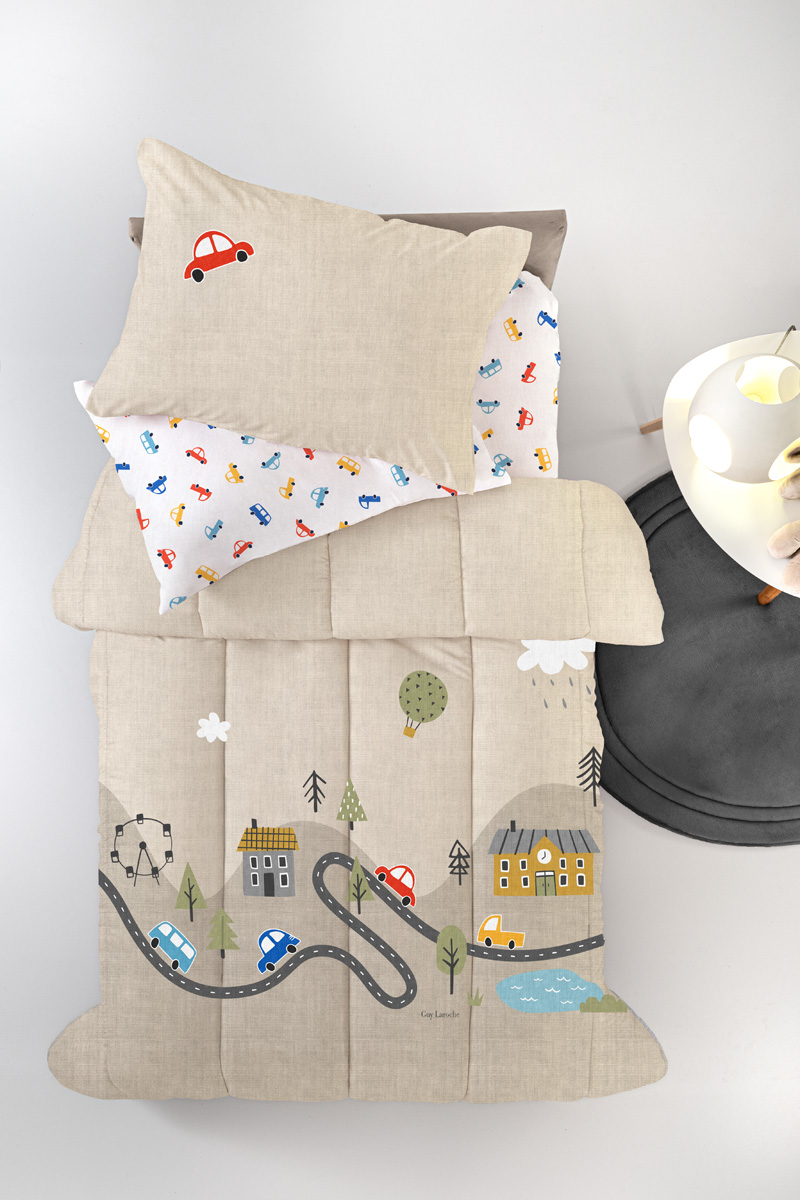 Παιδικό Κουβερλί Guy Laroche Roadtrip Natural 160Χ230 Suede