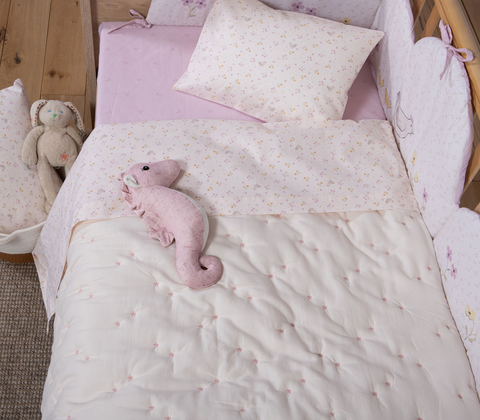 Βρεφικό Κουβερλί Nef-Nef Homeware Special Flower 110x150 Ecru