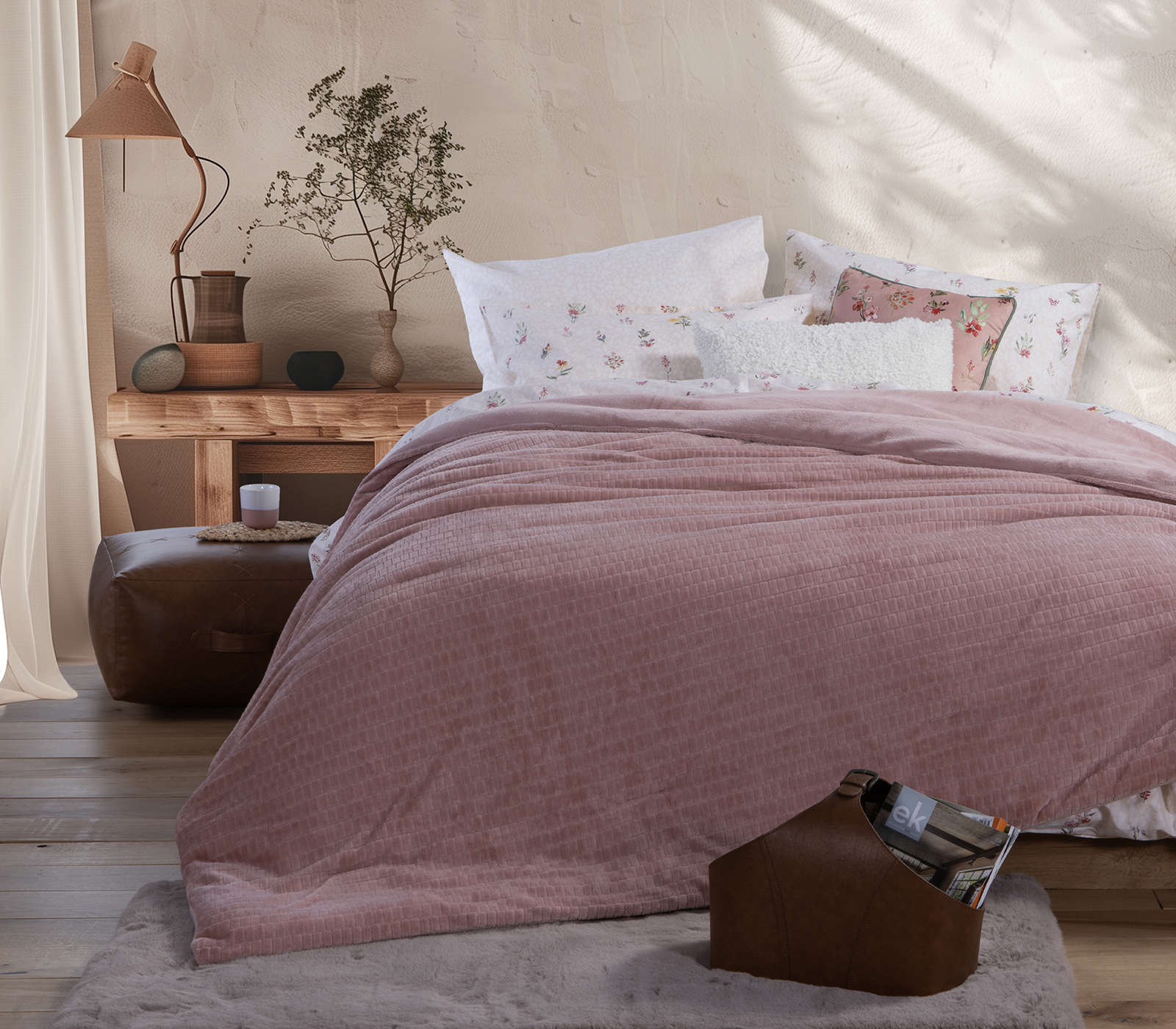 Κουβερτοπάπλωμα Υπέρδιπλο Nef-Nef Homeware Ezra 24 220X240 Rose