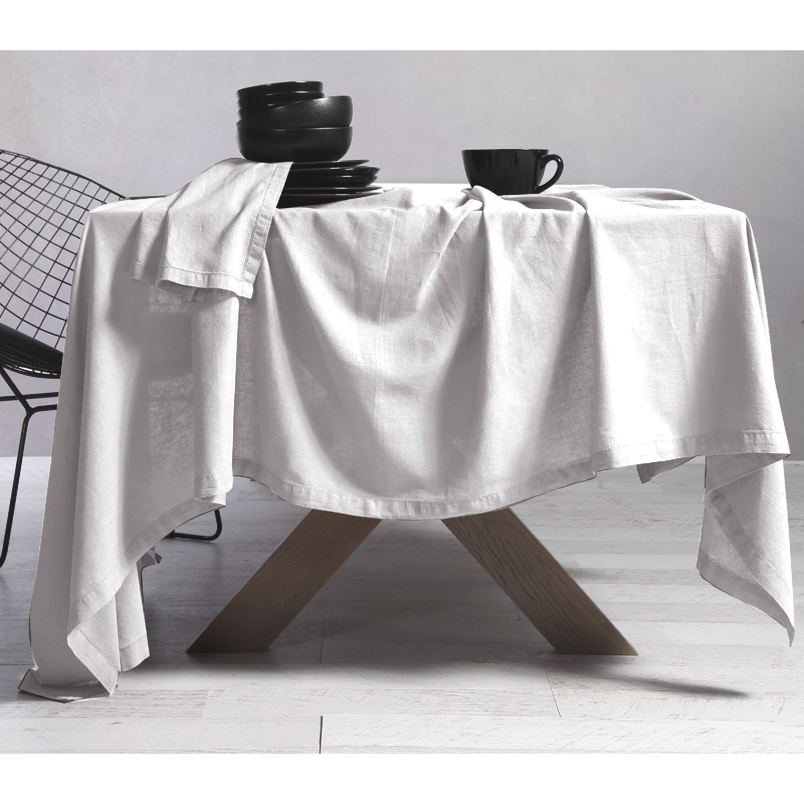 Τραπεζομάντηλο 150x300 Nef-Nef Cotton-Linen White