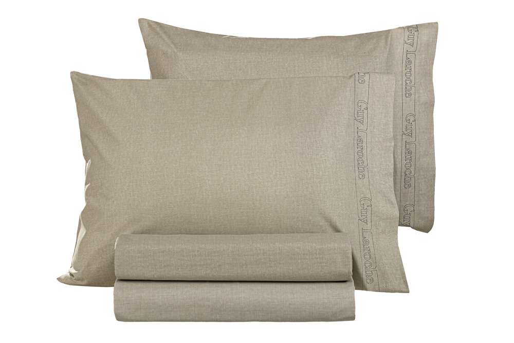Σεντόνι Yπέρδιπλο Μεμονωμένο Guy Laroche Color Plus Taupe 240X270