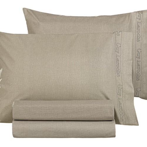 Σεντόνι Yπέρδιπλο Μεμονωμένο Guy Laroche Color Plus Taupe 240X270