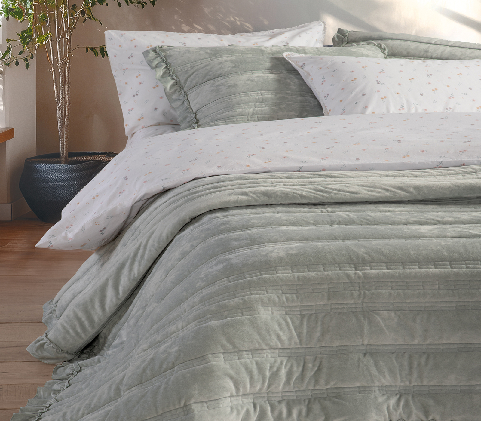 Κουβερλί Υπέρδιπλο Nef-Nef Homeware Sirion 230x240 Mint/Grey