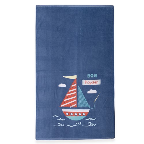 Παιδική Πετσέτα θαλάσσης Nef-Nef Homeware Bon Voyage 70x120 Navy Blue