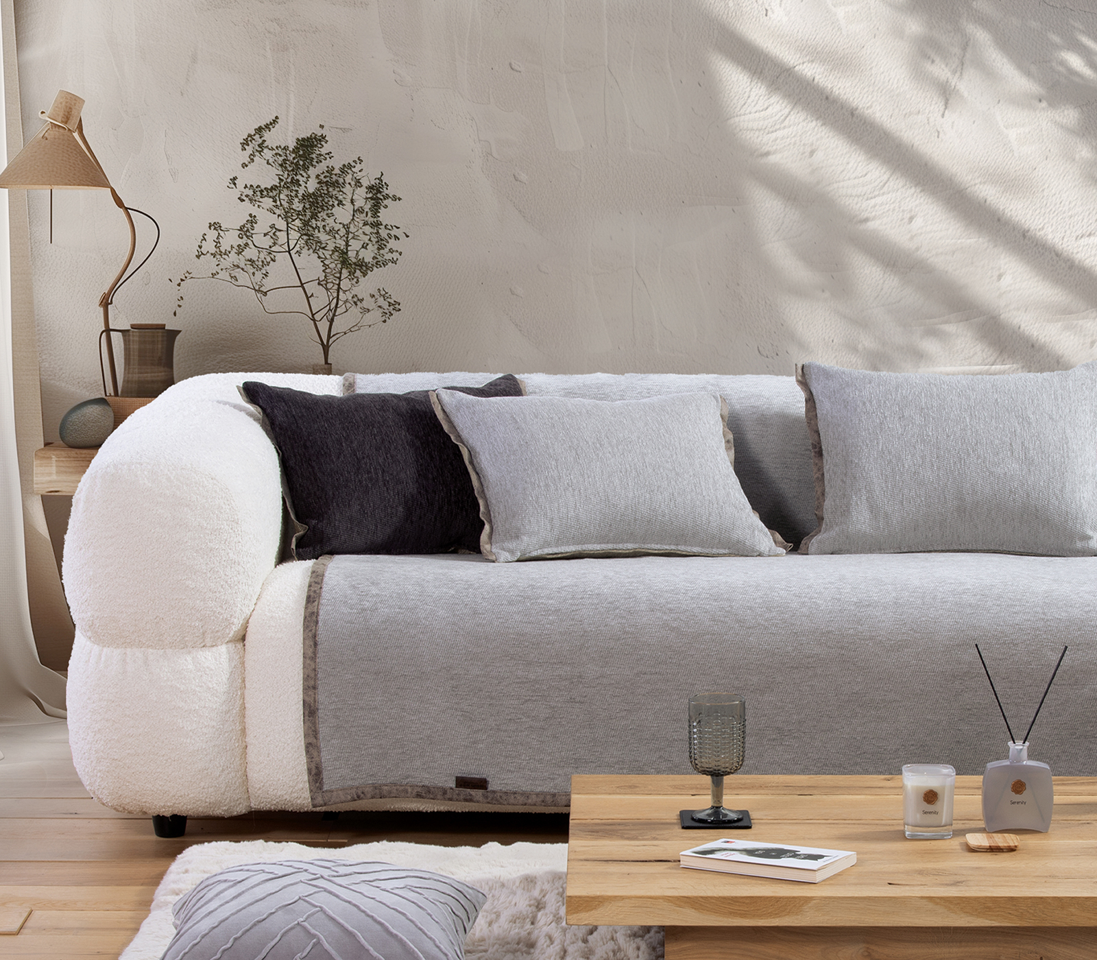 Ριχτάρι Διθέσιου Nef-Nef Homeware New Tanger 180X250 L.Grey/Ecru