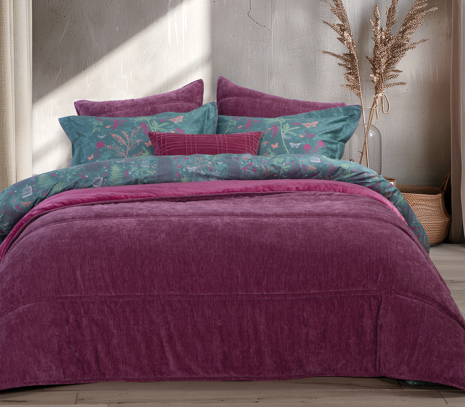  Κουβερτοπάπλωμα Υπέρδιπλο Nef-Nef Homeware Paradise 240X220 Rose
