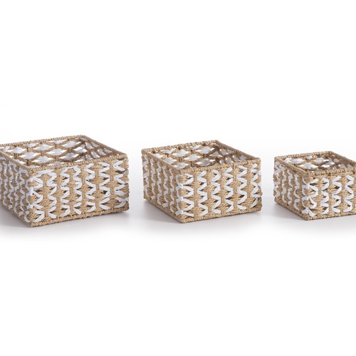Καλάθι Από Πλεγμένο Χαρτί Nef-Nef Homeware Vinci 15X15X10 Natural