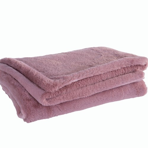 Βρεφική Κουβέρτα Αγκαλιάς Nef-Nef Γούνινη Rabbit Fur Hug 80X110 Rose