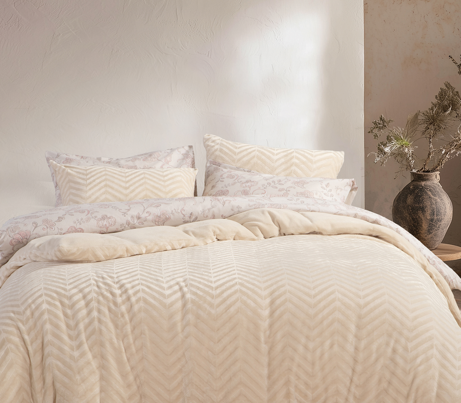 Παπλωματοθήκη Μονή Nef-Nef Homeware (Σετ) Carmen 160x220 Ecru