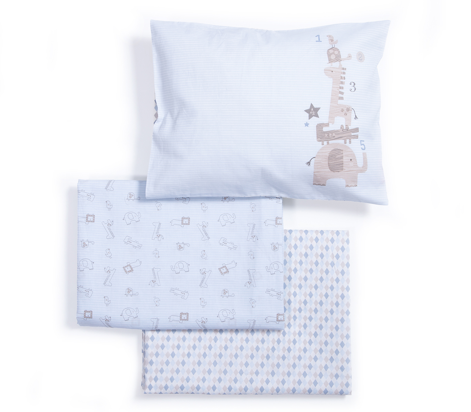 Βρεφικά Σεντόνια Κούνιας Nef-Nef Homeware (Σετ) Favorite Toys 120x170 L.Blue