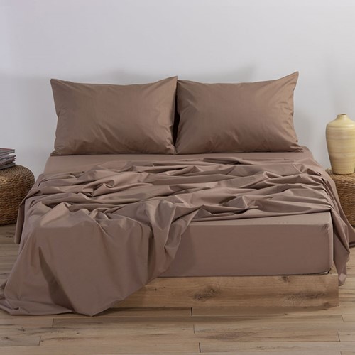 Σεντόνι Ημίδιπλο Nef-Nef Με Λάστιχο Basic 120X200+30 Brown