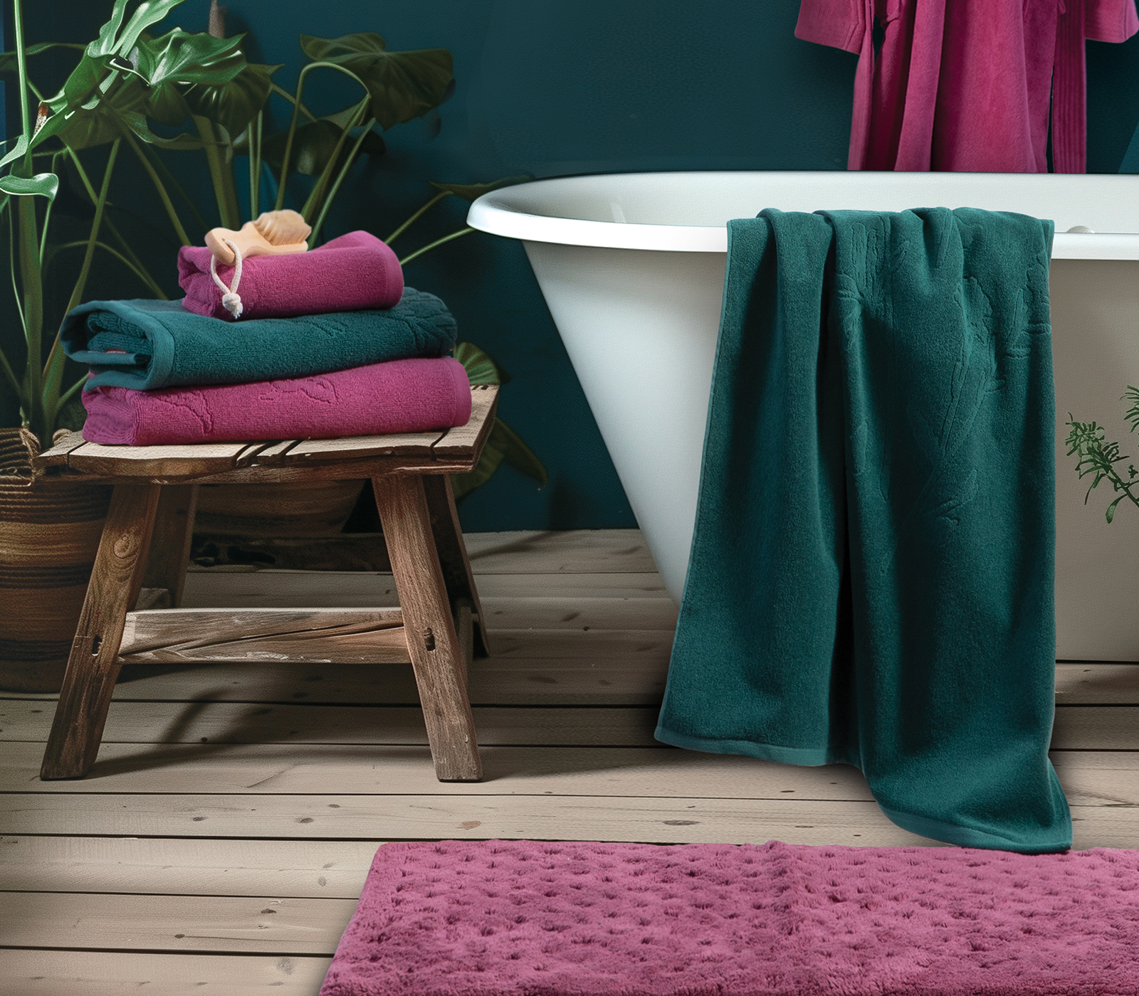 Χαλάκι Μπάνιου Nef-Nef Homeware Paradise 60x90 Rose