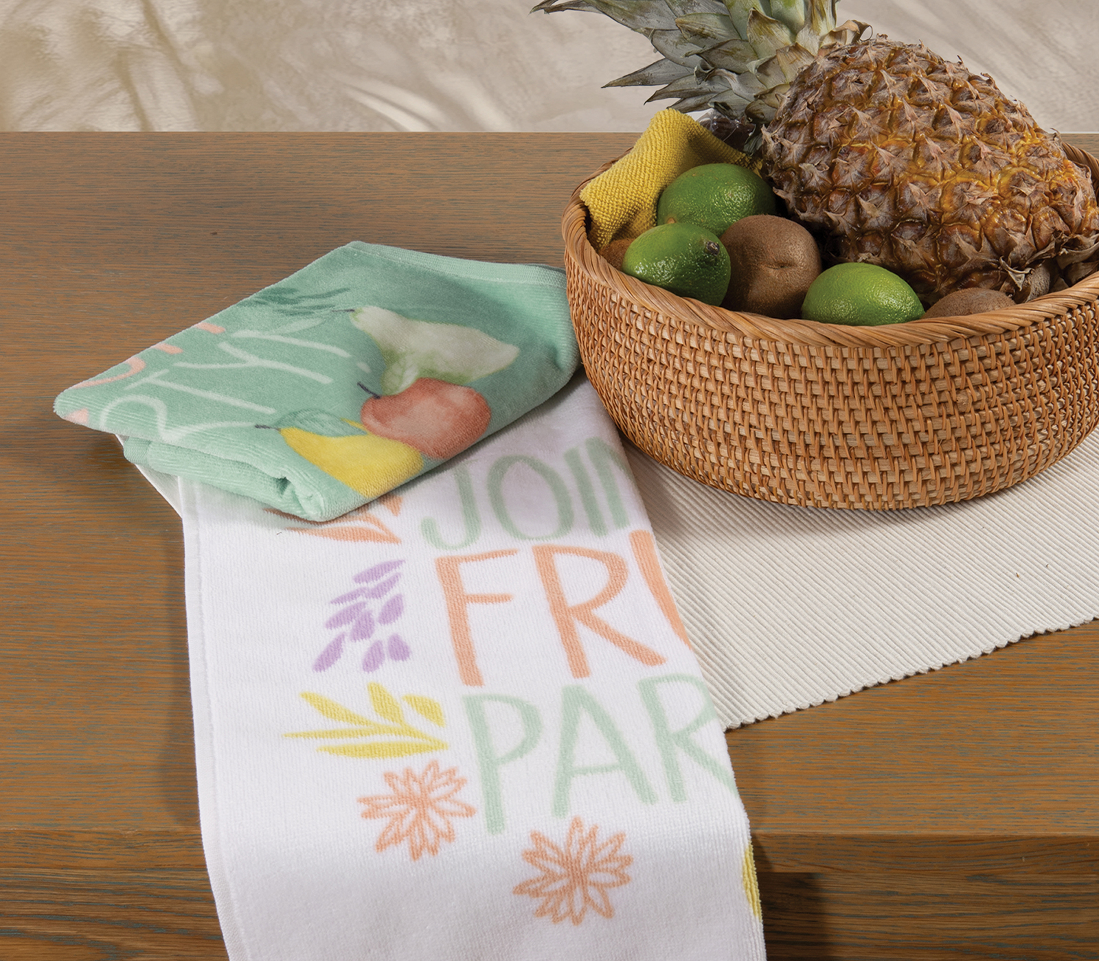 Ποτηρόπανο Βελουτέ Nef-Nef Homeware Fruit Party 40x60 White