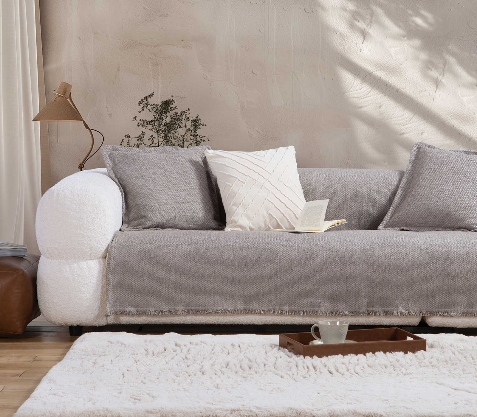 Ριχτάρι Τριθεσίου Nef-Nef Homeware Brooklyn 170X300 Stone
