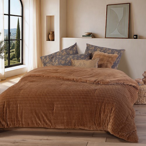 Υπέρδιπλο Κουβερτοπάπλωμα Nef-Nef Homeware Elaisa 220x240 Camel