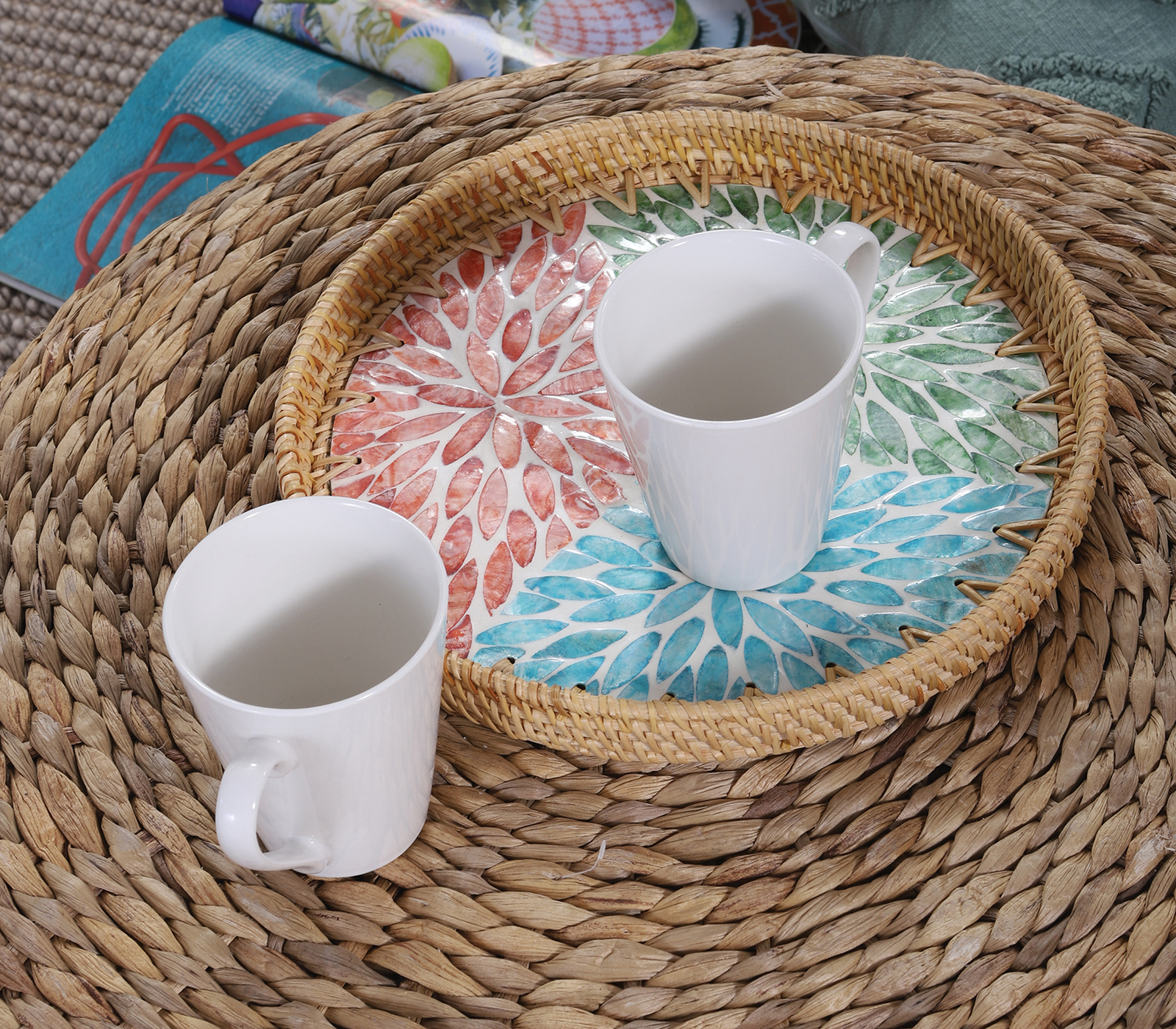 Δίσκος Υάκινθου Nef-Nef Homeware Tricolor D28x3,5 Natural 