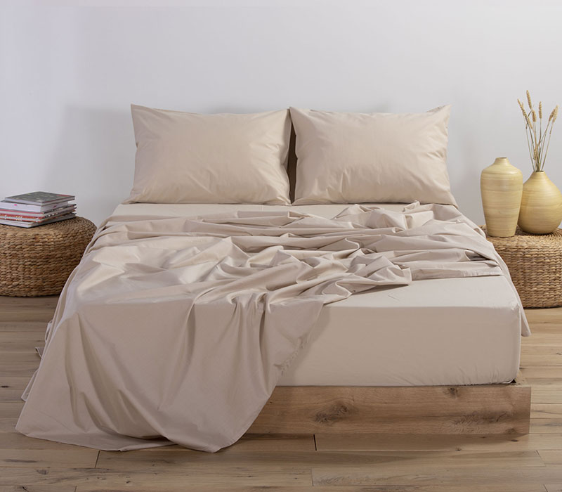 Σεντόνι Ημίδιπλο Nef-Nef Με Λάστιχο Basic 120X200+30 Beige