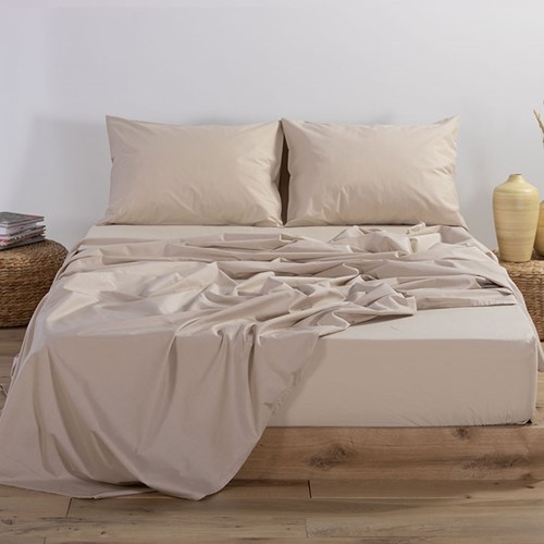 Σεντόνι Ημίδιπλο Nef-Nef Με Λάστιχο Basic 120X200+30 Beige