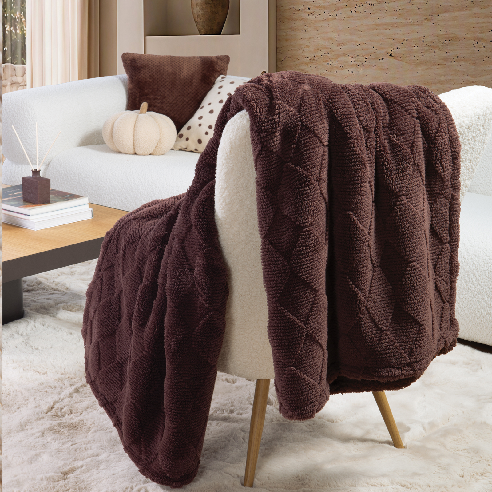 Κουβερτάκι Καναπέ Nef-Nef Homeware Mizenie 130x180 Brown