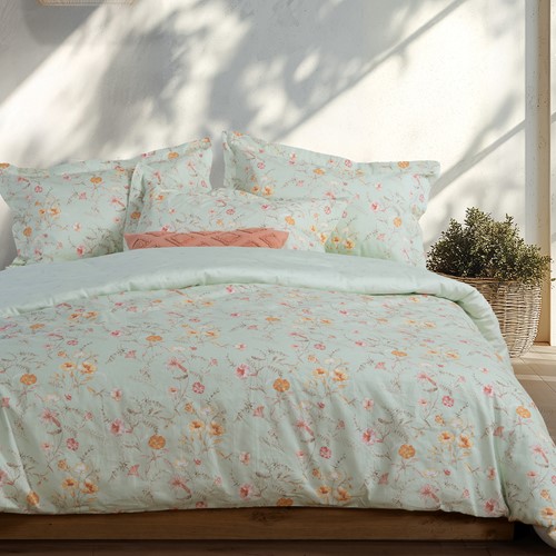 Σεντόνια King Size Βαμβακοσατέν Nef-Nef Homeware (Σετ) Mimosa 270X280 Green