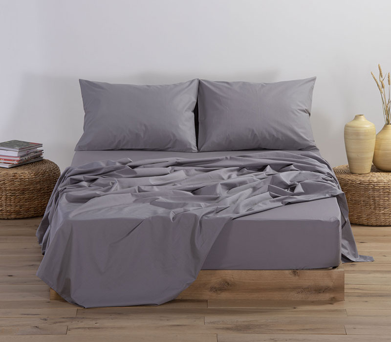 Σεντόνι King Size Nef-Nef Με Λάστιχο Basic 180X200+35 L.Grey