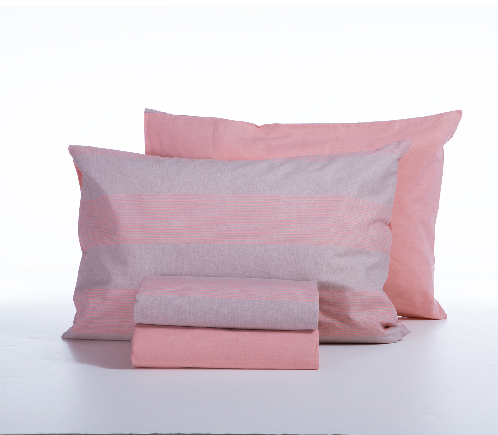 Σεντόνια Υπέρδιπλα Nef-Nef Homeware (Σετ) Casual Stripe 240Χ270 Peach