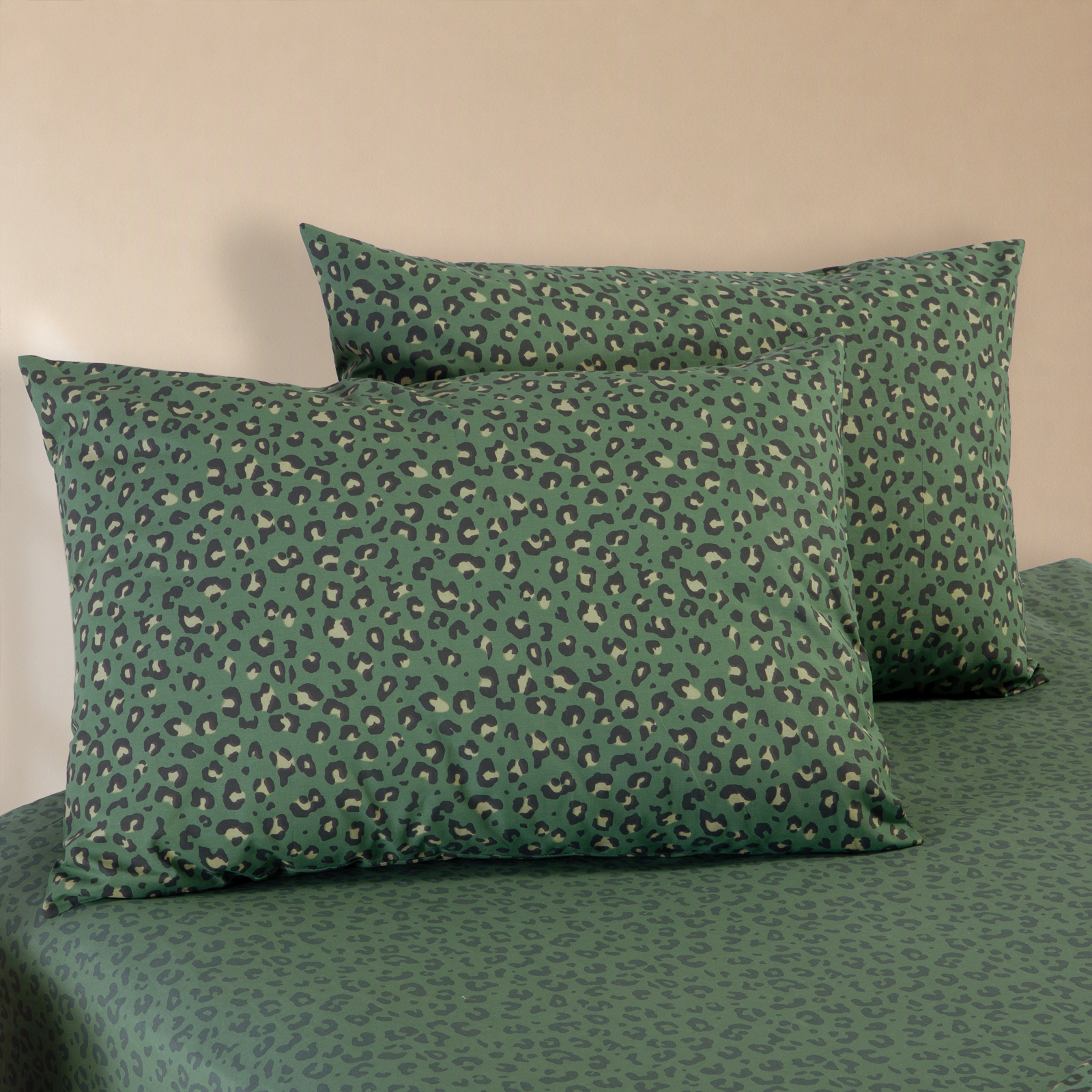 Μονά Σεντόνια Nef-Nef Homeware (Σετ) Βαμβακερά με Λάστιχο Wild 170Χ270 Green