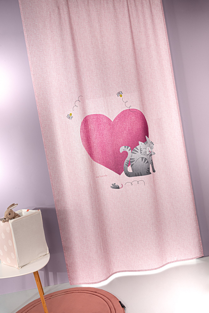 Παιδική Κουρτίνα Με Τρέσα 145×270 Guy Laroche Paw Pinky