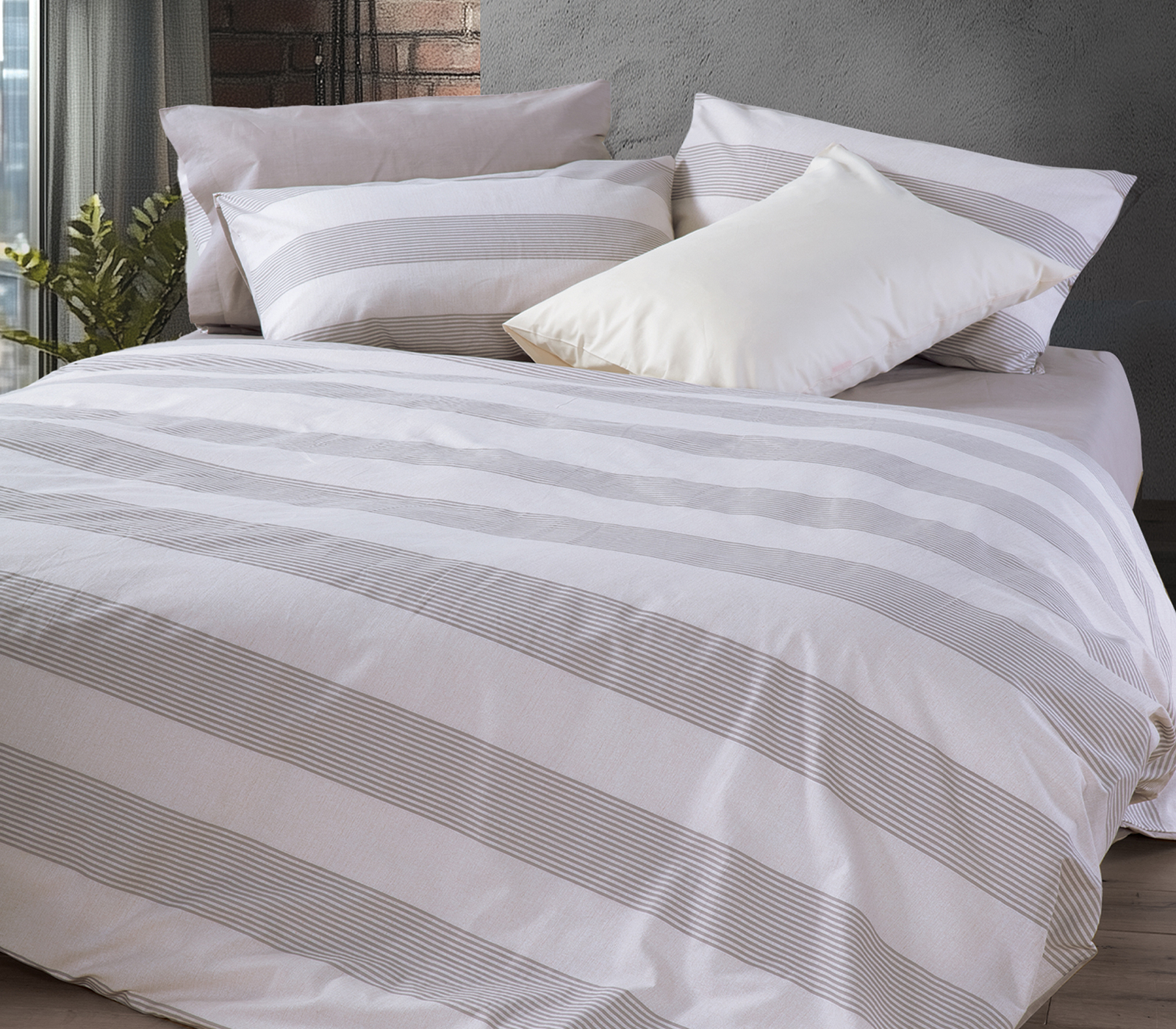 Μαξιλαροθήκη Nef-Nef Homeware  Casual Stripe 52x72 Ecru 