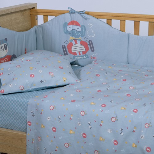 Βρεφικά Σεντόνια Κούνιας Nef-Nef Homeware (3ΤΜΧ) Super Boy Blue