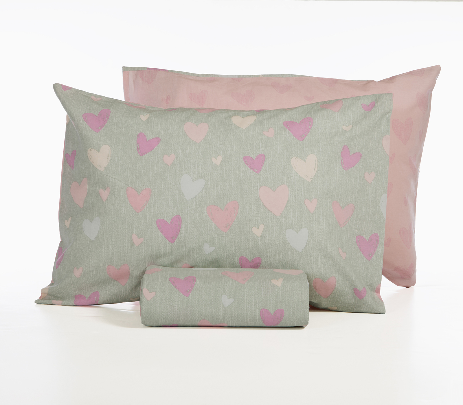 Παιδική Παπλωματοθήκη Nef-Nef Homeware (Σετ) Hearts Attack 160Χ240 Grey