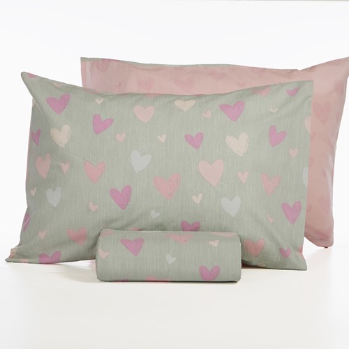 Παιδική Παπλωματοθήκη Nef-Nef Homeware (Σετ) Hearts Attack 160Χ240 Grey