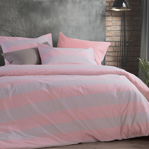 Σεντόνια King Size Nef-Nef Homeware (Σετ) Casual Stripe 270x270 (με λάστιχο) Peach