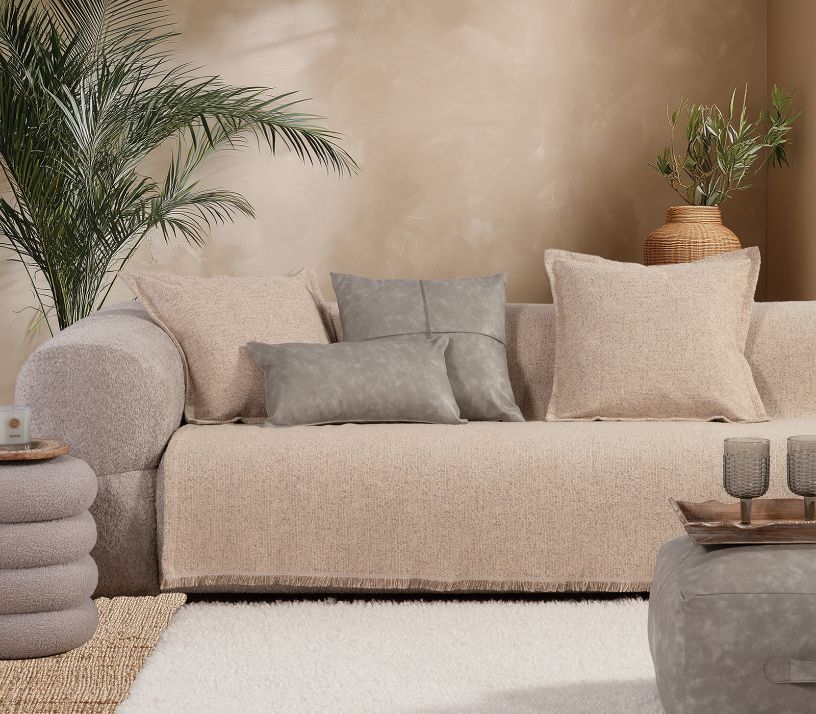 Ριχτάρι Τριθεσίου Nef-Nef Homeware Alamo 25 170X250 Ecru