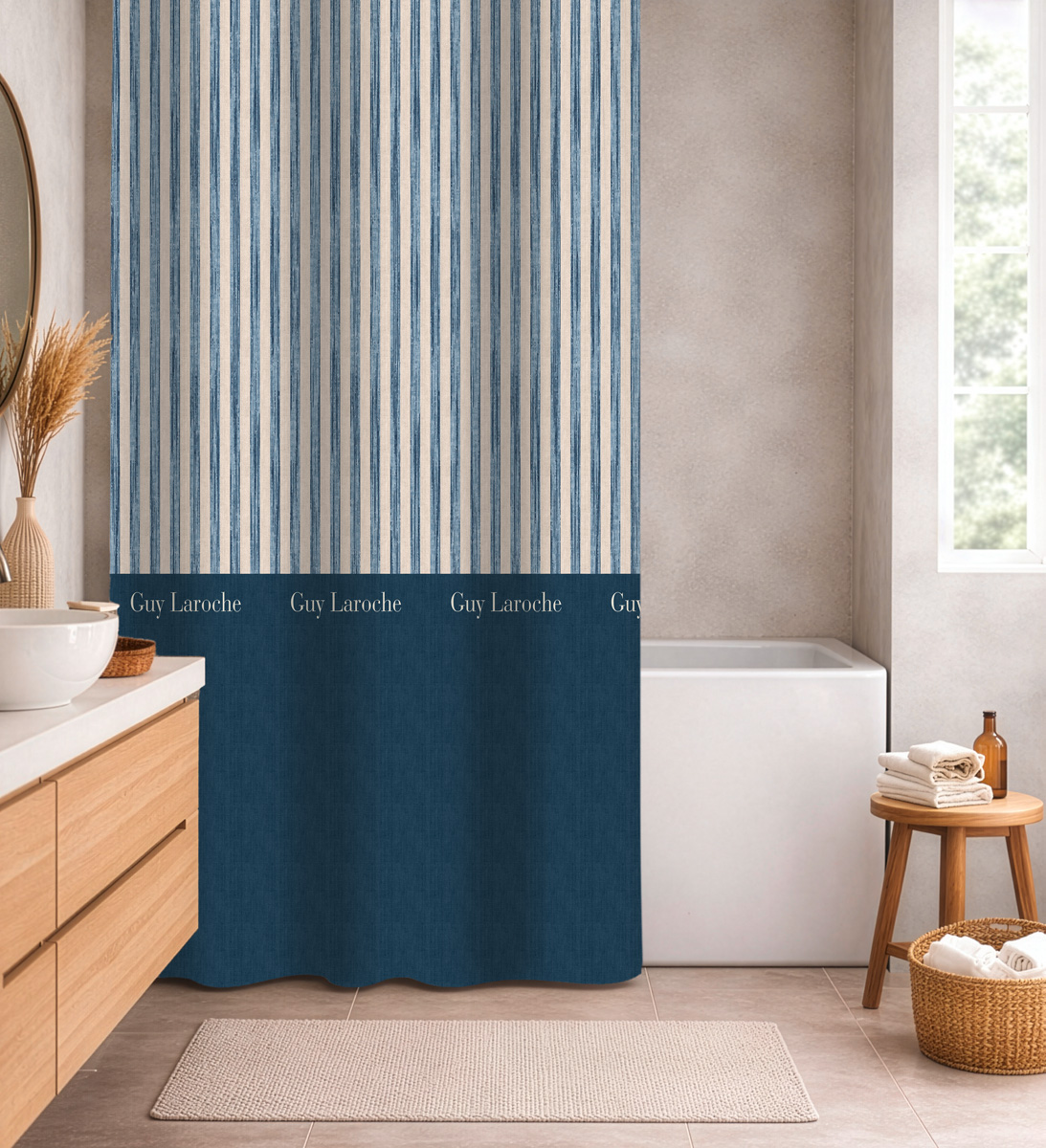 Κουρτίνα Μπάνιου Guy Laroche Avene Denim 180X185