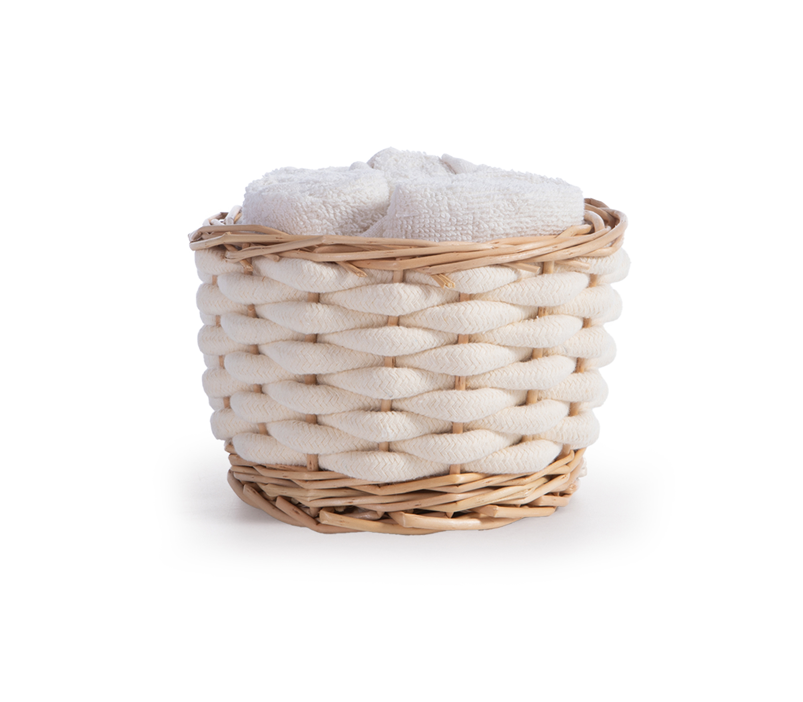 Διακοσμητικό Καλάθι Με Λαβέτες  Nef-Nef Homeware Borra Cream