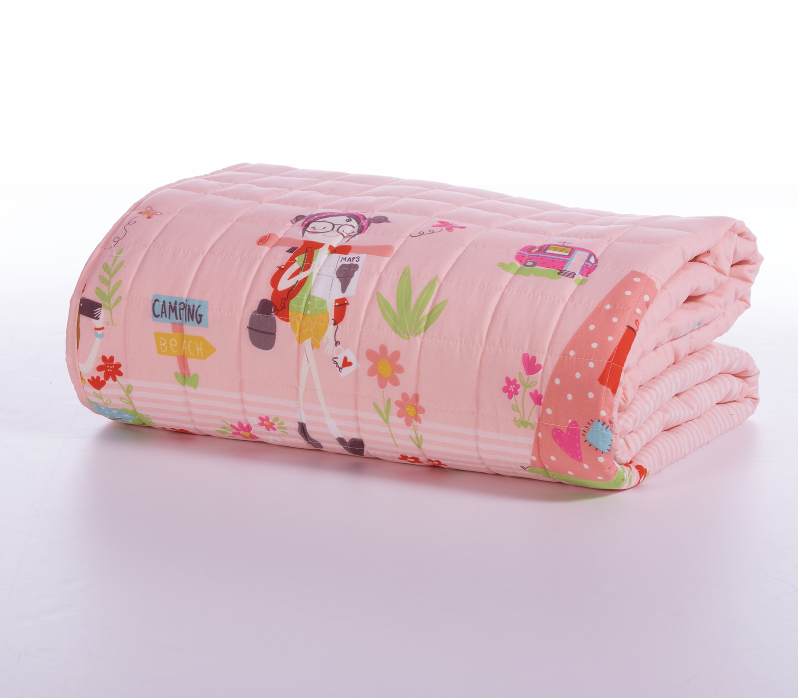 Παιδικό Κουβερλί Μονό Nef-Nef Homeware  Camping 180x240 Coral 