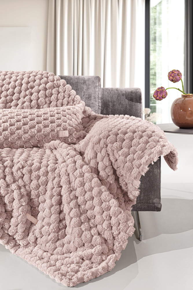 Ριχτάρι Πολυθρόνας Guy Laroche Elixir Old Pink 120X160 + Μαξιλάρι 42X42